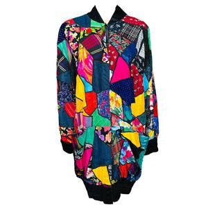 NWT JA Resort Art Wear Boho Patchwork Colorful Cotton 100% Jacket Size 1X